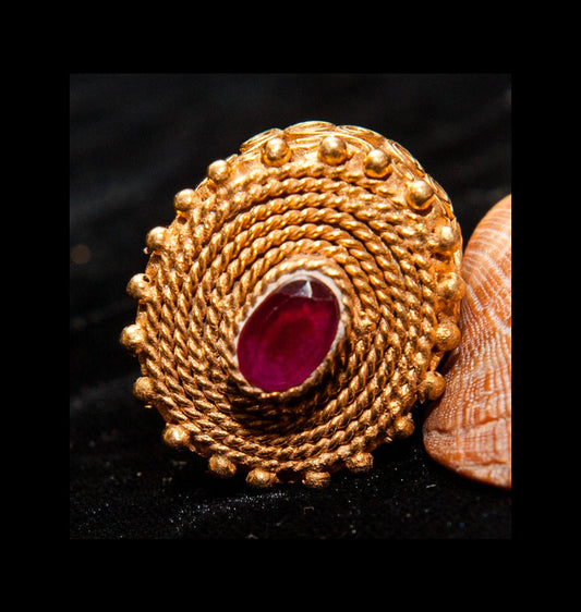 Shellfire Grace-Kundan Ring
