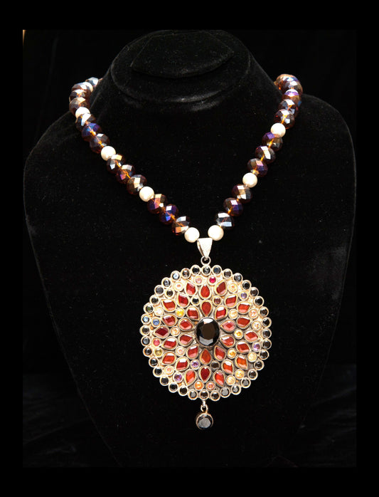 Ember Bloom  Necklace-Kundan