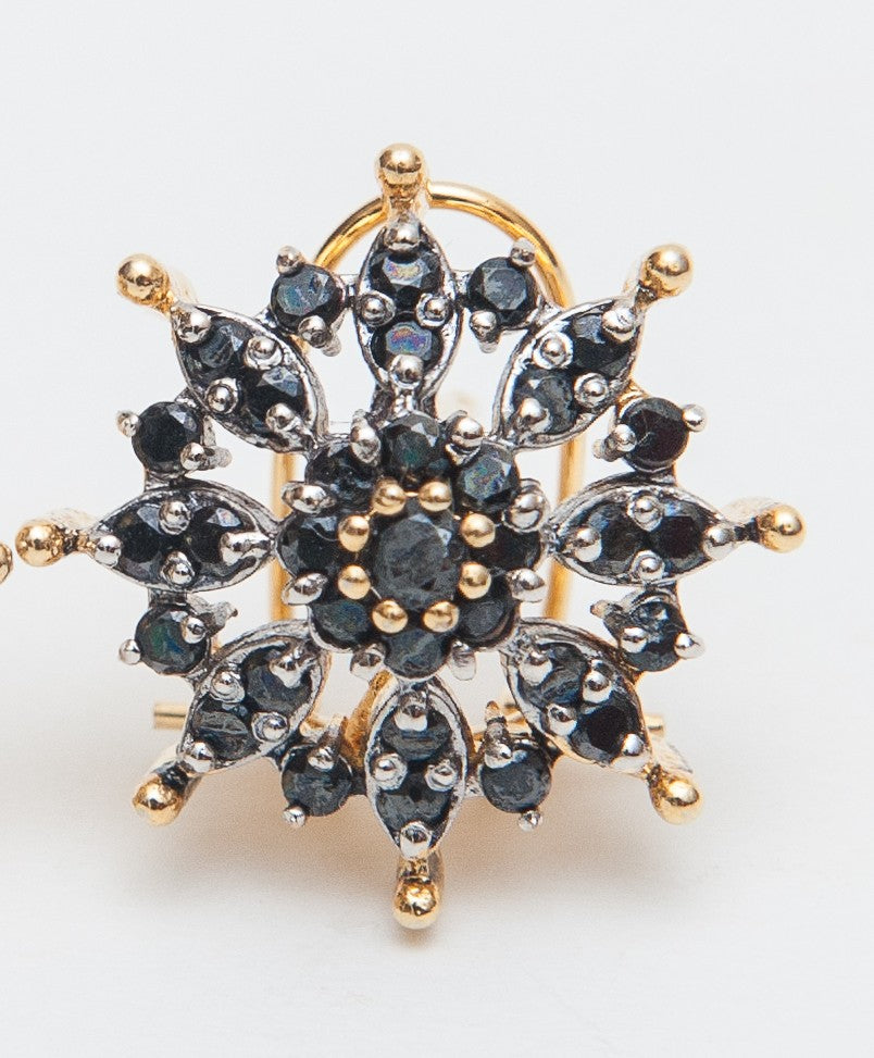 Noir Gleam Ear Studs-Gold Plated