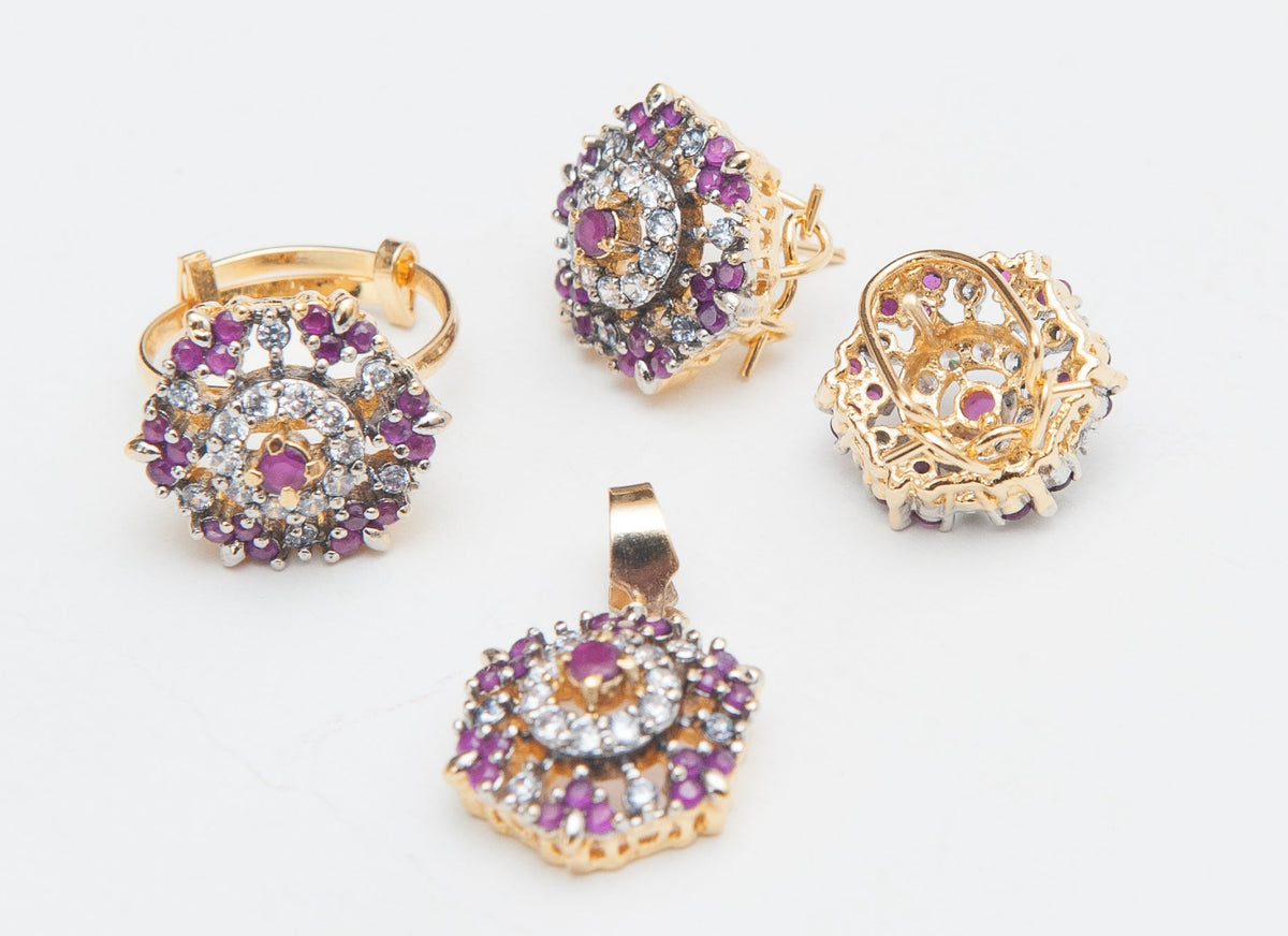 Blush Radiance Locket Set-Gold Plated