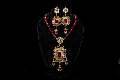 Crimson Majesty Set-Kundan