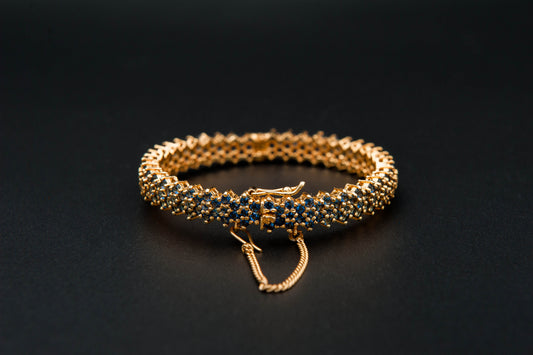 Azure Cluster Bracelet — 925 Sterling Silver, 24K Gold Plated