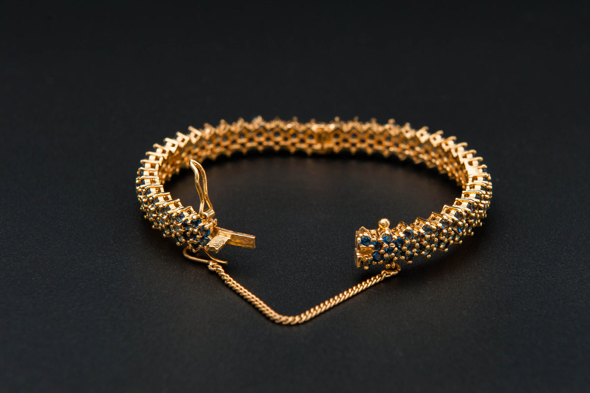 Azure Cluster Bracelet — 925 Sterling Silver, 24K Gold Plated