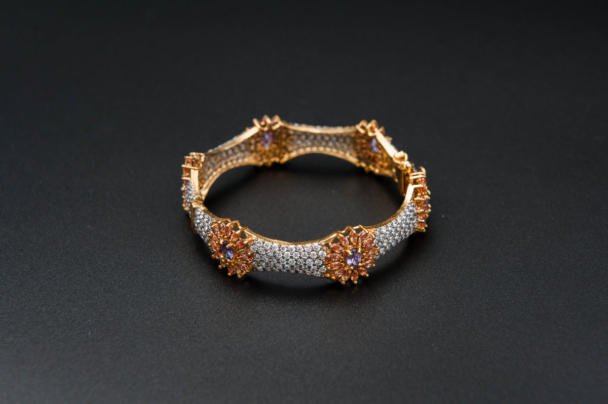 Amethyst Bloom Bracelet — 925 Sterling Silver, 24K Gold Plated