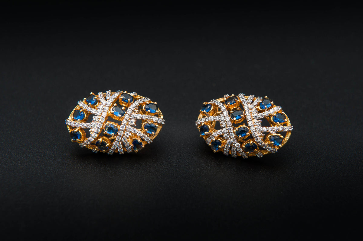 Midnight Bloom Earrings — 925 Sterling Silver with 24K Gold Plating