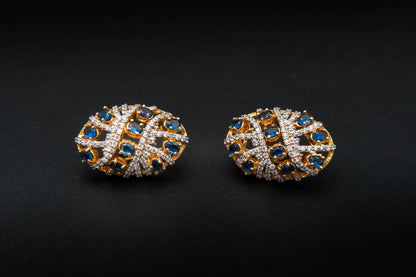 Midnight Bloom Earrings — 925 Sterling Silver with 24K Gold Plating