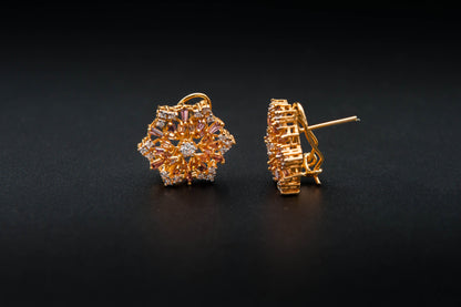 Rosé Halo Earrings — 925 Sterling Silver with 24K Gold Plating