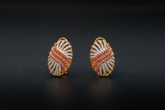 Rosé Fanlight Earrings — 925 Sterling Silver with 24K Gold Plating