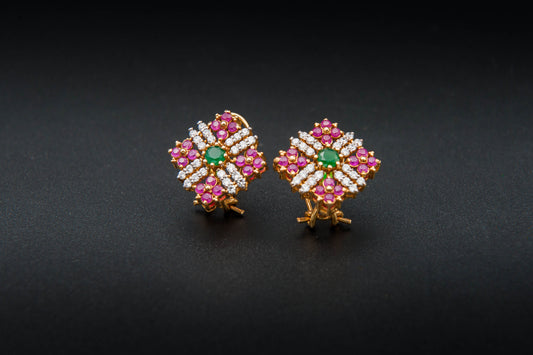 Verdant Crown Earrings — 925 Sterling Silver with 24K Gold Plating