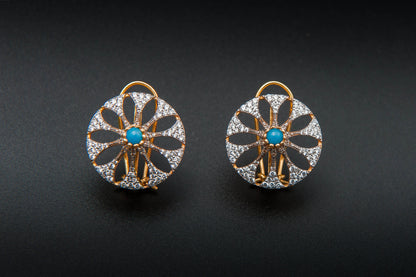 Azure Bloom Earrings — 925 Sterling Silver with 24K Gold Plating