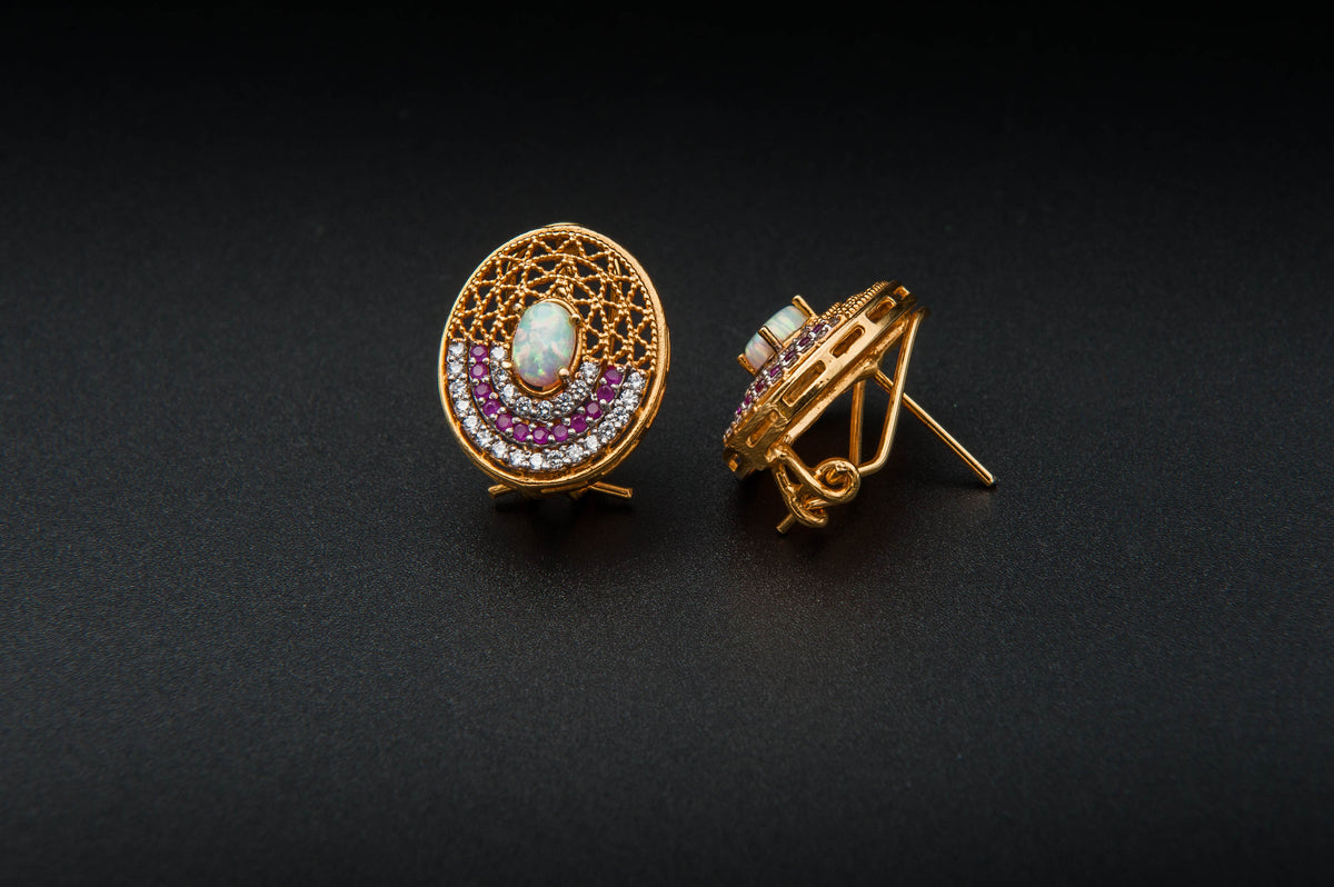 Iridescent Empress Earrings — 925 Sterling Silver with 24K Gold Plating