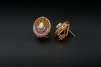 Iridescent Empress Earrings — 925 Sterling Silver with 24K Gold Plating