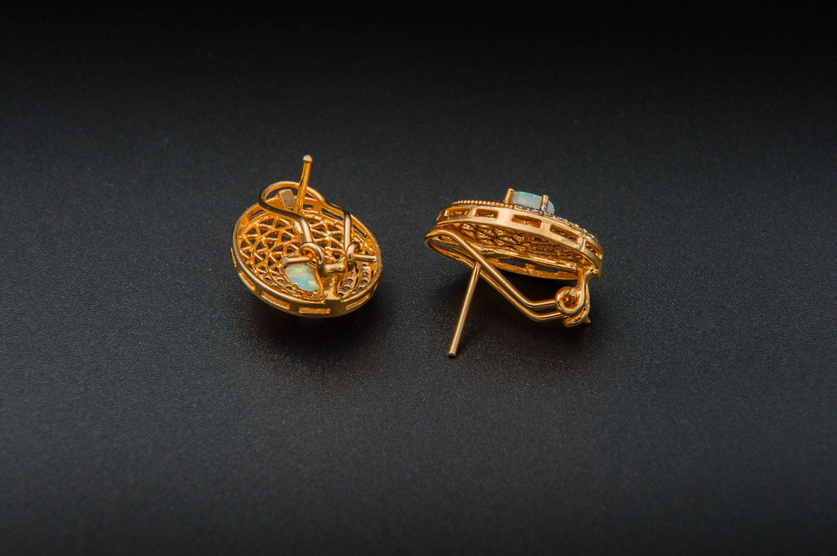 Iridescent Empress Earrings — 925 Sterling Silver with 24K Gold Plating