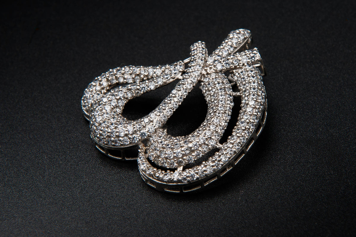 Diamond earrings on a black background