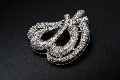 Diamond earrings on a black background