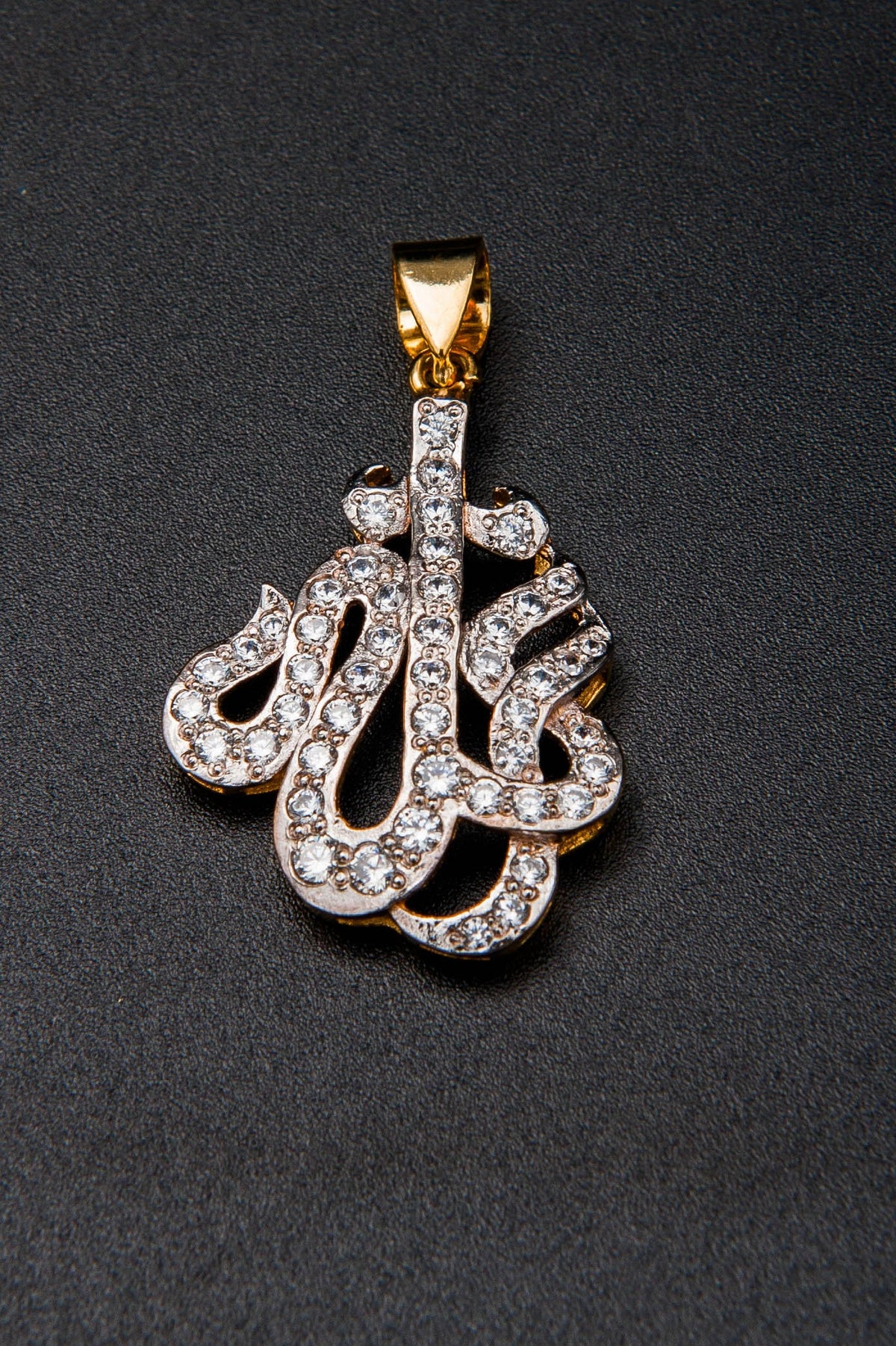Diamante brooch on a black background