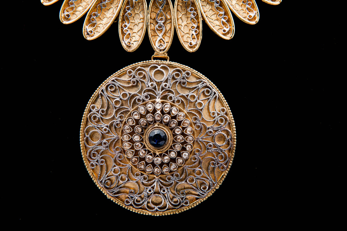 Royal Filigree Bloom Bridal Set-925 Sterling Silver with 24K Gold Plating