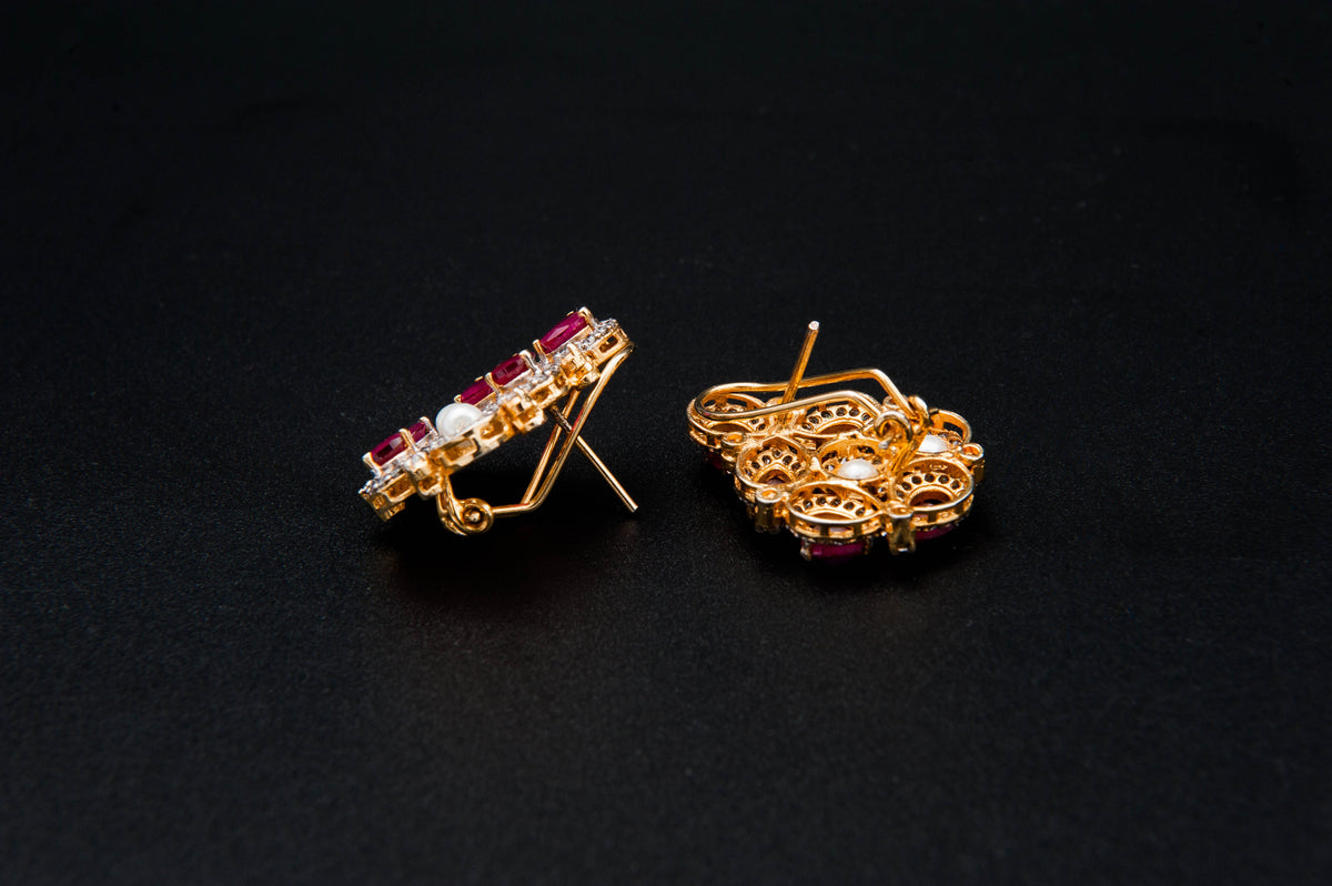 Imperial Radiance Bridal Set-925 Sterling Silver with 24K Gold Plating
