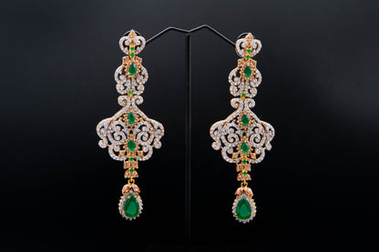 Emerald Swirl Earrings — 925 Sterling Silver with 24K Gold Plating