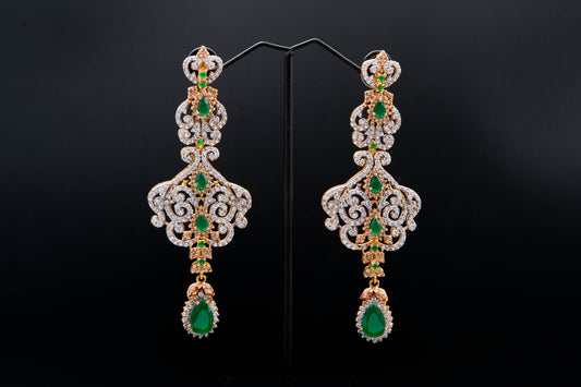 Emerald Swirl Earrings — 925 Sterling Silver with 24K Gold Plating