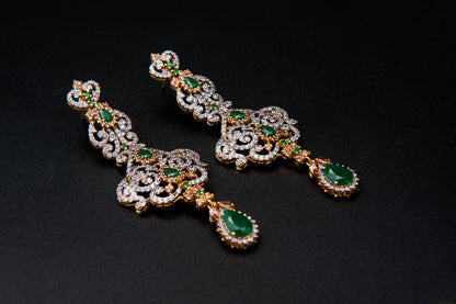 Emerald Swirl Earrings — 925 Sterling Silver with 24K Gold Plating