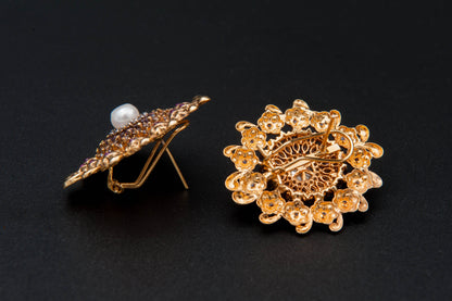 Royal Reverie Earrings — 925 Sterling Silver with 24K Gold Plating