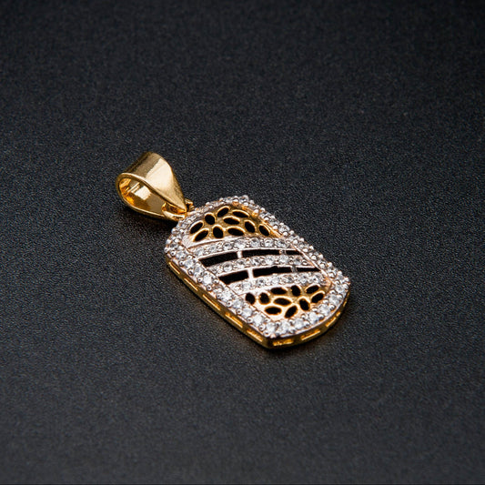 Gold pendant on a black background