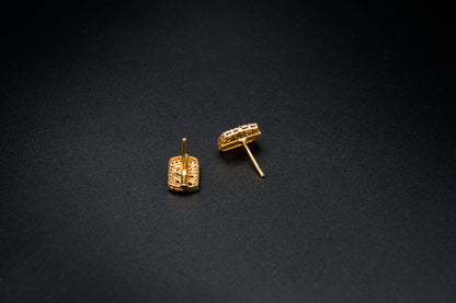 Diamond Stride Earrings — 925 Sterling Silver with 24K Gold Plating