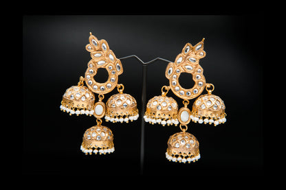 Ivory Tiers Jhumka-Kundan Jhumkay