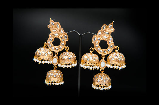 Ivory Tiers Jhumka-Kundan Jhumkay