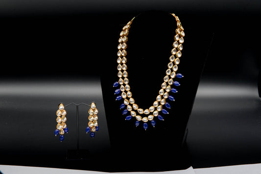 Midnight Cascade-Kundan Set